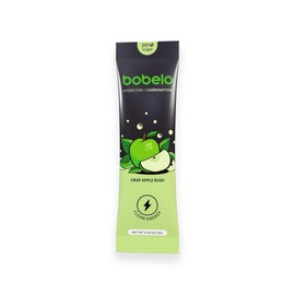 Bobelo Self Carbonating Hydration Packets - Crisp Apple Rush Flavor (15ct) | Low Calorie Electrolyte Drink Mix | Keto Friendly, Sugar Free Water Enhancer | Soda Sparkling Water Alternative