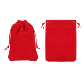 PATIKIL Bluetooth Headphone Bag, 2 Pcs 5.91x3.94 Inch Travel Headset Carrying Storage Pouch Soft Drawstring for Over-Ear Headphones Gaming Headset, Red