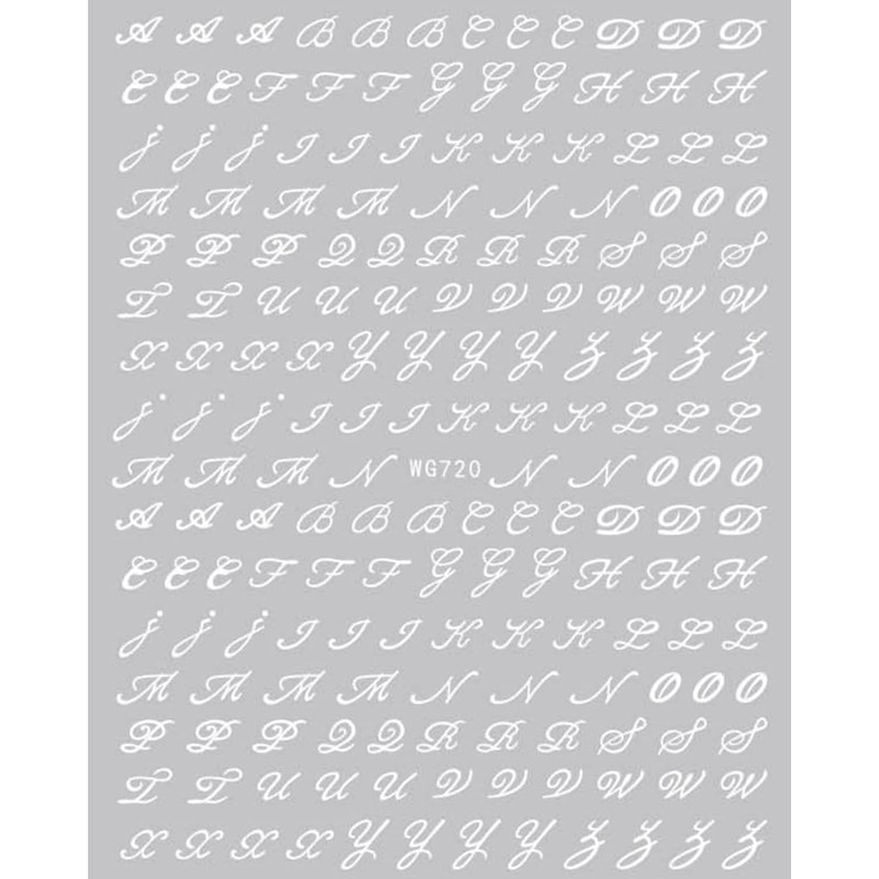 LANODO 6 Pcs Nail Stickers Alphabet 3D English Letters (6