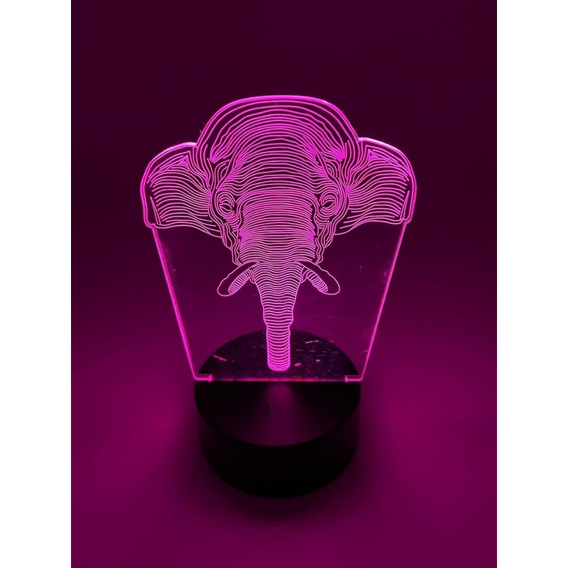 POGSTER 3D Elephant Lamp – 7-Color Changing LED Night Light