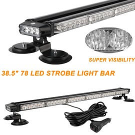 ASPL 38.5" 78 LED Strobe Light Bar Double Side Flashing High Intensity Emergency Warning Flash Strobe Light with Magnetic Base for Safety Construction Vehicles Tow Trucks Pickup (Green/White)