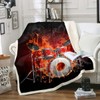 Drum Kit Throw Blanket Flame Drum Kit Print Bed Throws