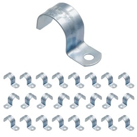ISPINNER 25pcs 3/4 Inch Zinc Plated Steel EMT Pipe Straps with 1 Hole for EMT Conduit or Pipe Fixing