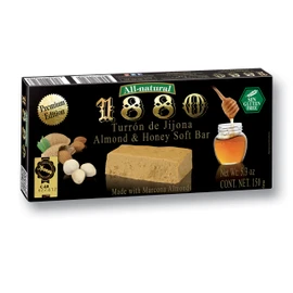 Turrón 1880 Jijona – Traditional Soft Spanish Nougat Made with Almonds and Honey (150g / 5.3 oz)