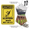 GLOBLELAND Caution Slippery When Wet or Icy Sign 20x30 cm
