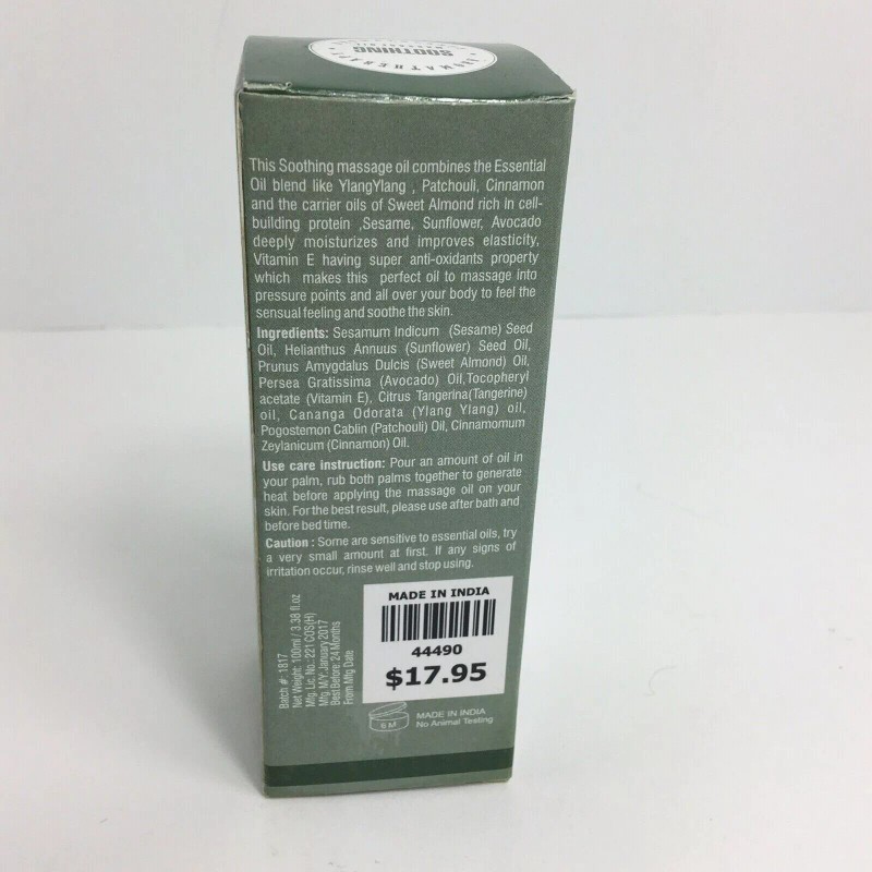 Earthbound Trading Massage Oil Soothing Aromatherapy Ylang Ylang Patchouli New