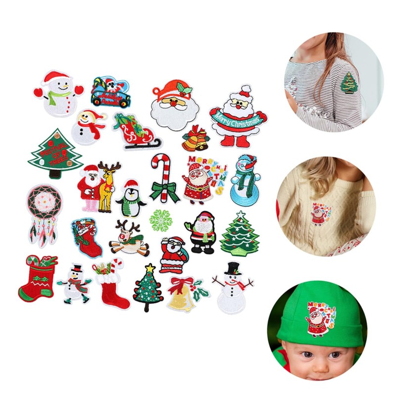 Operitacx 2 Sets Christmas Embroidery Patch Patches for Clothes Patches