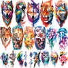 77 Sheets Temporary Tattoo, 17 Sheets Half Arm Flower Lion