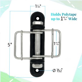 CYM-INSIST 2 Psc Electric Fence Tape Corner Insulators Connector Polytape Corner/End with Double Tensioner Buckles Wood Post Insulators with Metal Bolt