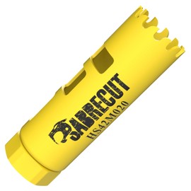 1 x SabreCut HS42M020 20mm High Performance HSS Bi-Metal M42 Cobalt Long Life Hole Saw with Variable Fine Ground Tooth Profile for Cutting Wood Composites Plastic and Sheet Steel