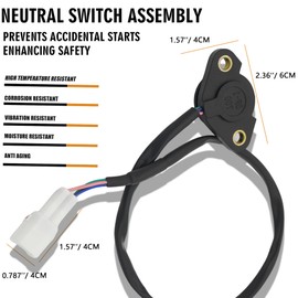 RigidWire Neutral Switch Assembly Waterproof Compatible with Yamaha 2002-2008 Grizzly 660 YFM660F 2004-2007 Rhino 660 YXR660F Replace OE 5KM-82540-01-00 5KM825400100
