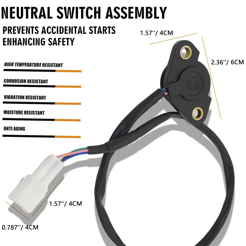 RigidWire Neutral Switch Assembly Waterproof Compatible with Yamaha 2002-2008 Grizzly