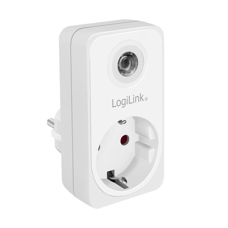 LogiLink Socket Adaptor (1x CEE 7/3 Protective Contact) with Twilight