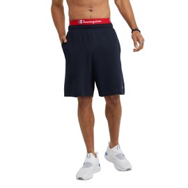 Champion, Lightweight Lounge, Casual Jersey Knit Men's, Weekend Shorts (Reg Tall), Navy C Patch Logo, 4X-Large Big