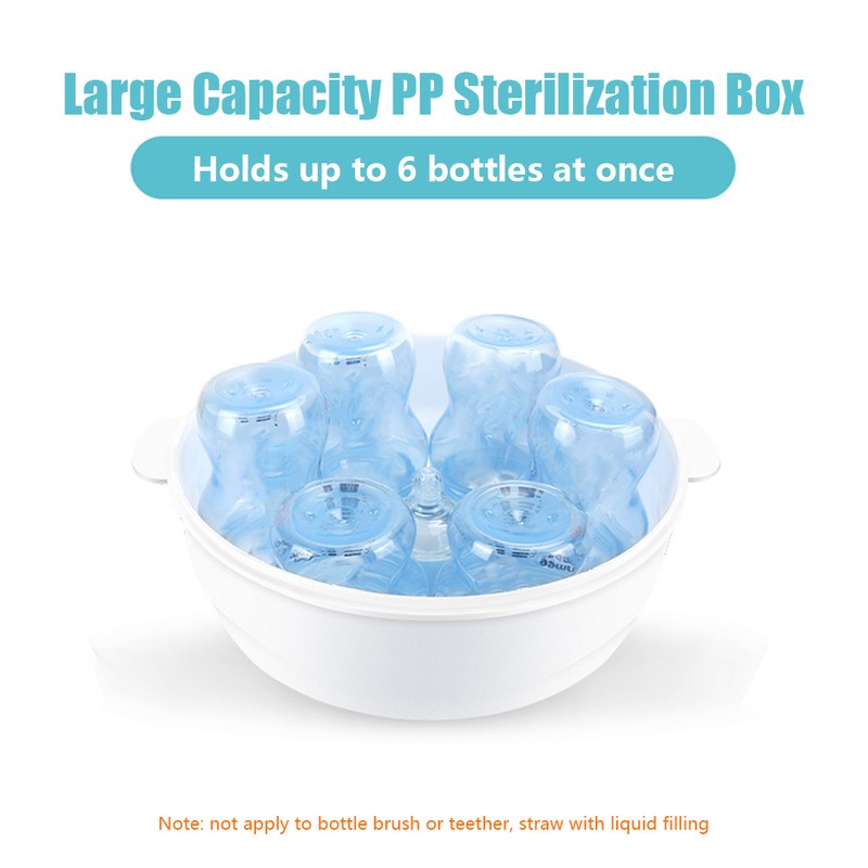 Microwave Bottle Sterilizer Steam Sterilizer Fits 6 Baby Bottles for
