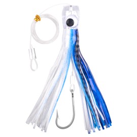 Saltwater Trolling Lures Big Game Octopus Squid Skirt Trolling Lure Deep Sea Fishing Lure with Rigged Hooks Multicolor for Marlin Tuna Mahi Dolphin Offshore Fishing,1Pack(4#-21cm)