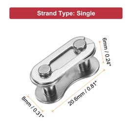 sourcing map Bicycle Missing Link Half-Link Reusable Steel Bicycle Chain Link Connector Quick Link Bicycle Chain Coupling for Mountain Bikes Road Bicycle Chain Replacement, Silver