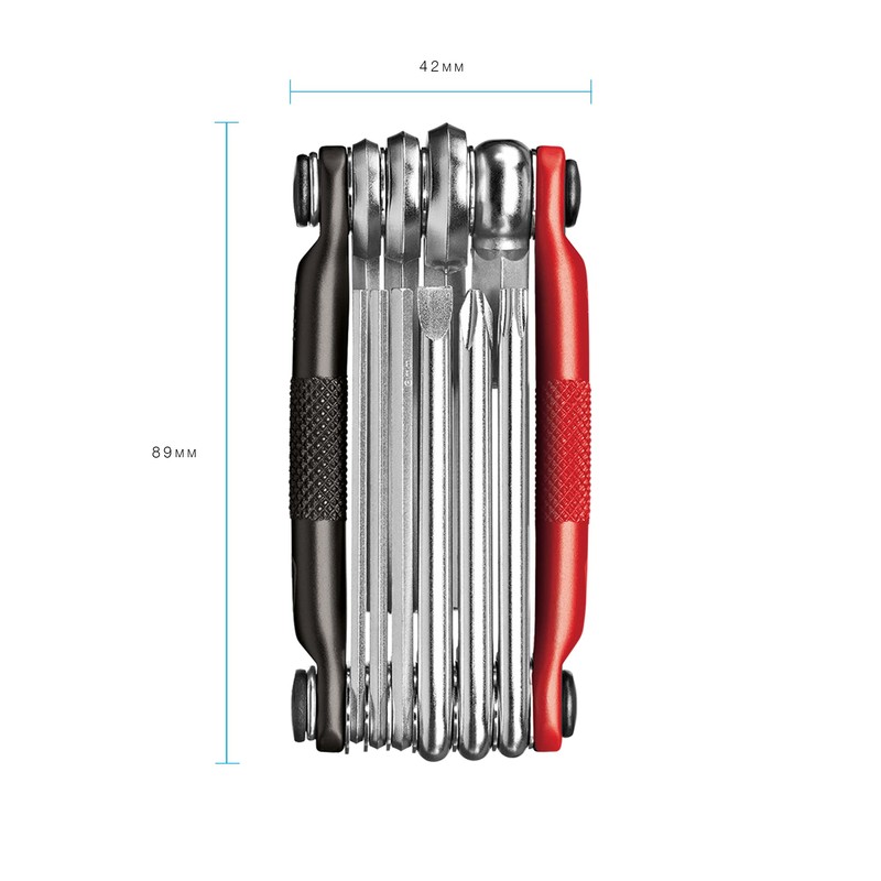 CRANK BROTHERS MULTI-10 Bicycle Carry Tool, 10 Functions, Black/Red, 3.5