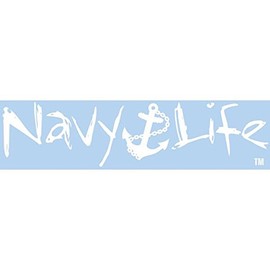 Mitchell Proffitt Navy Life with Anchor White Vinyl Transfer Decal