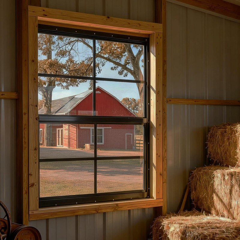 Shineforu 18" x 23" Black Shed Windows 2 Pack,Small Windows