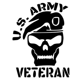 U.S. Army Veteran Skull Decals Funny Decal Decal for Car, Truck, Funny, Tumbler, Window, Motorcycle, Helmet, Bumper, Decal for Laptop, Phone, Home Decoration