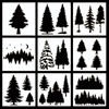 Pack of 9 Pine Stencils, Christmas Tree Painting Templates, Reusable