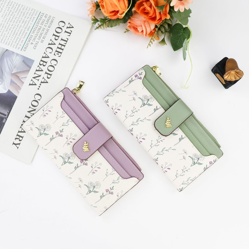 AdiStylinno Womens Wallet, Large Capacity Long Thin Ladies Wallet, PU