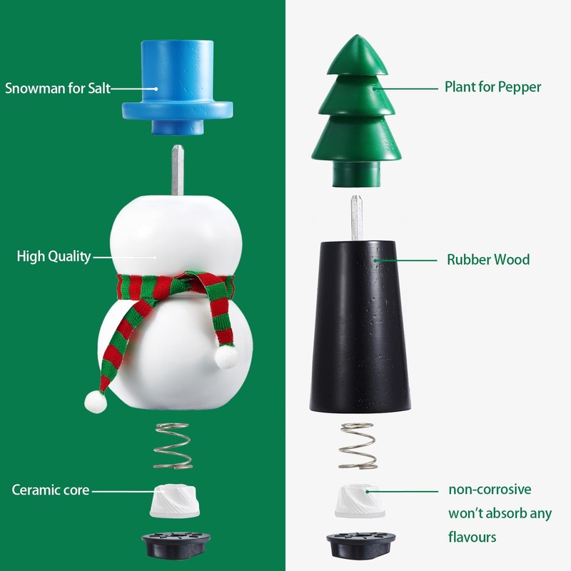 MAITTON Wooden Salt and Pepper Grinders Set - Manual Pepper