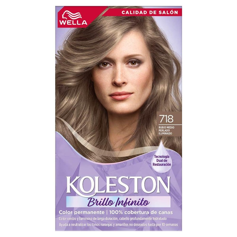 Koleston Tinte Permanente 718 Rubio Medio Perlado Iluminado | Crema,