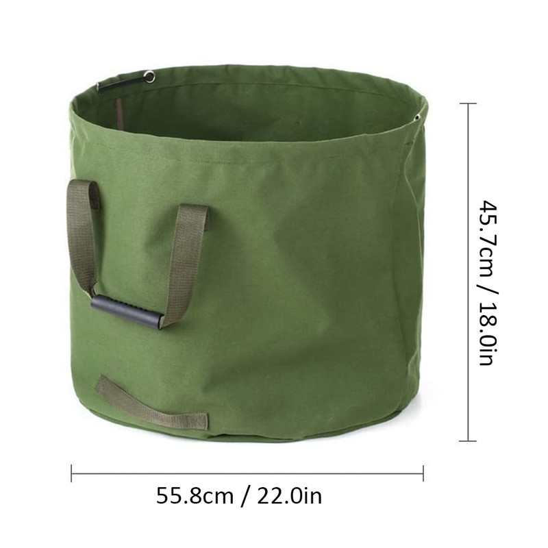 Garden Waste Bag Collapsible Canvas Reusable Water Resistant Garden Yard