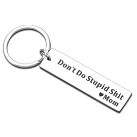 Stocking Stuffer for Teen Boy Girl Don't Do Stupid Sht Keychain Son Gifts from Mom Daughter Gifts from Mom, Christmas for Daughter Son Easter Gifts for Boy Girl Stocking Stuffer for Teen Boy Girl