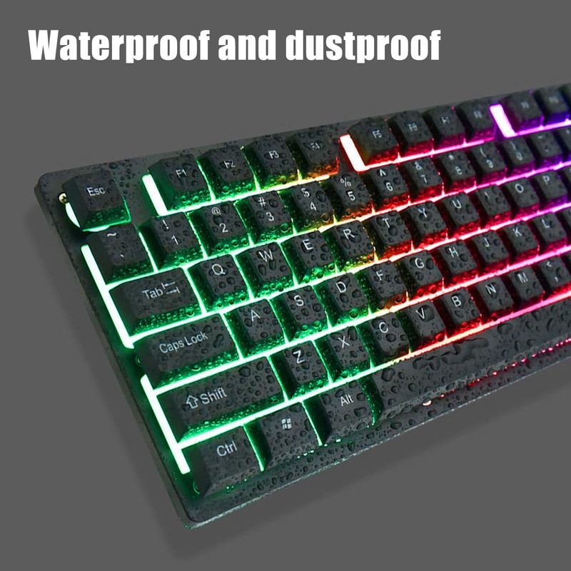 Keyboard Colorful Light Stable 104keys Suspended Keycap Wired Mechanical Gaming