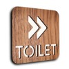 Right Arrow Wooden Toilet Directional Sign – 14.5 x 14.5