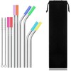 RKINC Juego de 8 pajitas reutilizables de acero inoxidable para