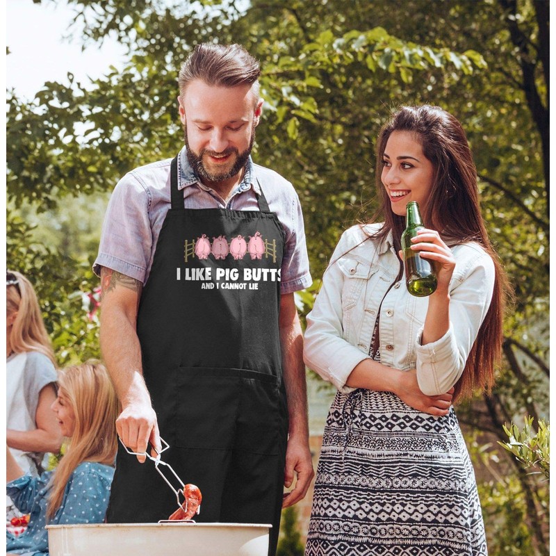 MoonWorks BBQ Apron for Men with Saying Fleisch ist mein