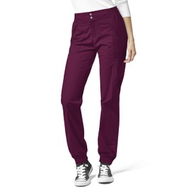 WonderWink Women's WonderFlex Love Utility Cargo Zip Jogger Pant, Wine, 2X T