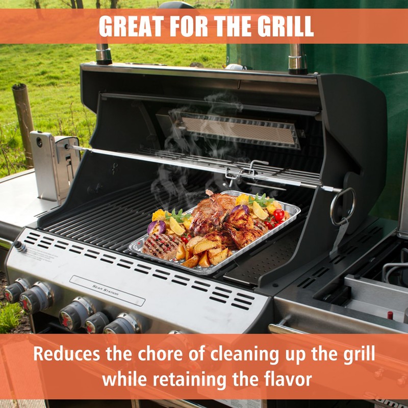 SafBbcue Disposable Grill Toppers 10 Pack Disposable Aluminum Foil Grill
