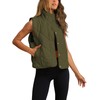 Zhiyouni Women's Quilted Puffer Vest Stand Collar Lightweight Button Down