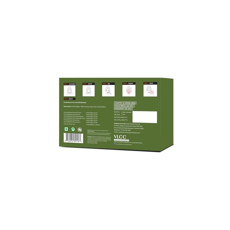 Vlcc Kit Facial Incluye Productos Cuidado Piel Carbón Bambú Activado
