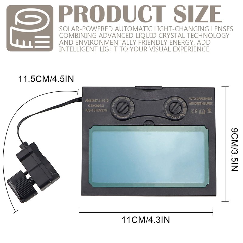 UPIQNG Welding Helmet Lens Auto Darkening Welding Lens Solar Welding