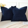 Artscope Dark Blue Cushion Covers Set of 2 Corduroy Decorative