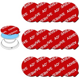 PKYAA 12 Pack Sticky Adhesive Compatible with Socket Base, Double-Sided Replacement Tape for Collapsible Grip & Stand Back - 12pcs 1.4 inches(35mm) Adhesive Tapes