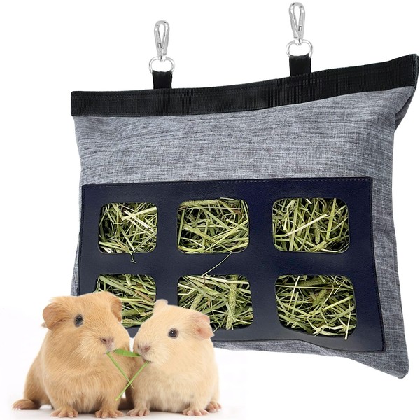 Rabbit Hay Feeder Bag, Upgraded Bunny Guinea Pig Hay Feeder,