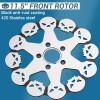 CRUIANAR 11.5 Skull Front PolishBrake Rotor for Harley Touring Electra