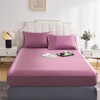 DuShow Satin Fitted Sheet King,Pink Silky Deep Pocket Fitted Sheet,Soft