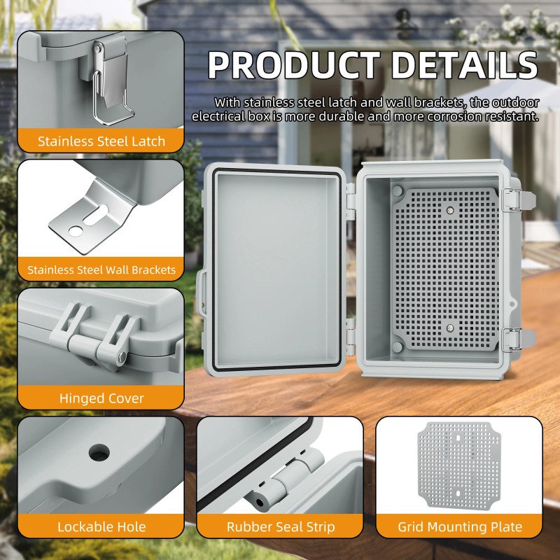 Durable ABS Plastic Enclosure Outdoor IP67 Weatherproof Plastic Electrical Cable