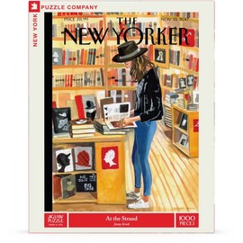 New York Puzzle Company - New Yorker at The Strand - 1000 Piece Jigsaw Puzzle for Family Game Nights by Jenny Kroik