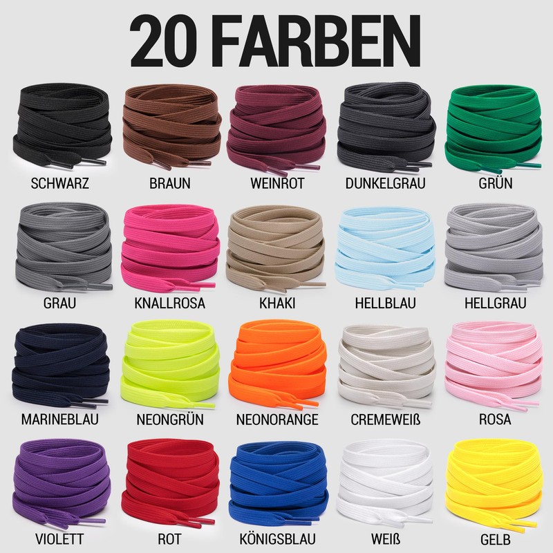 Miscly Flat Shoelaces - Various Lengths and Colours Available, royal