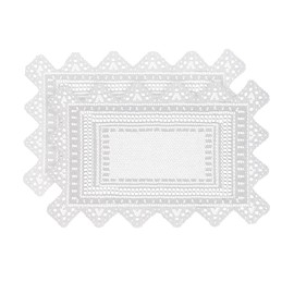 Jayla 2 Pcs Rectangle Lace Placemats for Tables Embroidered Lace Tablemats Vintage Crochet Floral Table Runner Vintage Wedding, Tea Party Decor,12x17 Inch