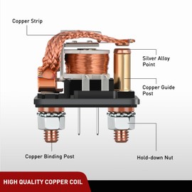 Nilight 2PC 200A Starter Relay 4 Pin Split Relays Switch 12V Continuous SPST High Current 4 Terminal Car Starter Control w/Copper Wire Lugs for Automotive Car Truck Camper